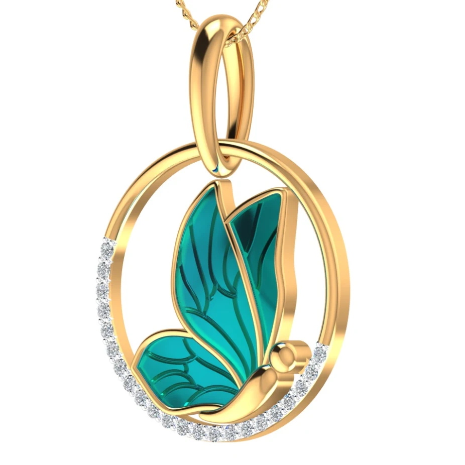 Emerald Flutter Pendant